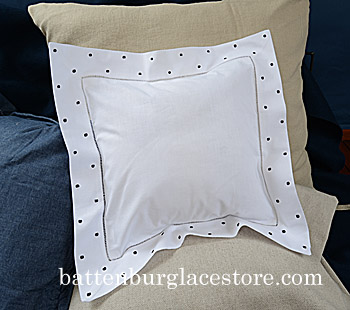 Square pillow. Black color Swiss style Polka dots.12 SQ pillow.